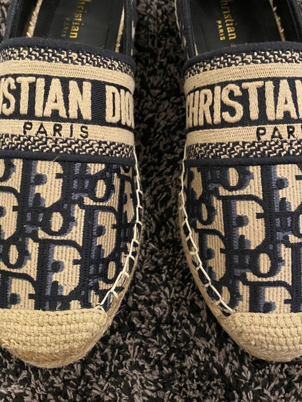 Dior Granville Espadrille Deep Blue Dior Oblique Embroidered Cotton 36 - Picture 3 of 7
